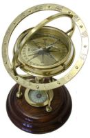 Mens Gifts - Ambit Compass - Brass Wood Shiny Finish 17x17x29cm