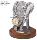 Pewter Elephant Desk Clock