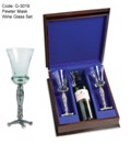 Pewter Mask Wine Glass Set