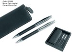 Monte Carlo Leather Pen and Pencil Set