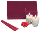 Gift set with incense, ceramic flower holder and 2 candles