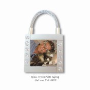 Crystal Photo Frame Keyring Square