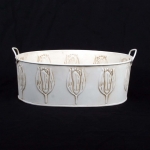 Cream Tulip Oval Planter Medium