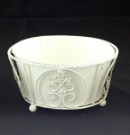 Medium Round Planter In Iron Basket Medium Round Planter In Iron Basket