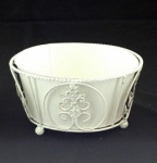 Medium Round Planter In Iron Basket