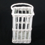 White Square Bamboo Vase Large 32X21Cm