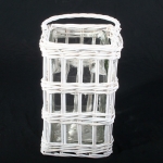 White Square Bamboo Vase Medium 25X17Cm