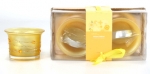 2Pc Frosted Candle Set Yellow