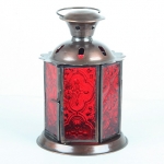 Lantern Round Patterned 12Cm Red