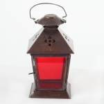 Lantern Tapered Square 13Cm Red