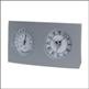 ALLOY METAL DESK CLOCK/THERMOMETER