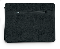 Gym Towel With Zip Pocket - Black