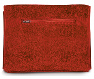 Gym Towel With Zip Pocket - Red