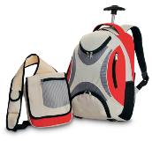 Trolley Backpack & Shoulder Bag Set - Red/Black