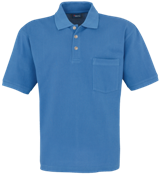 Unisex Pique Polo Shirt with Pocket - Light Blue