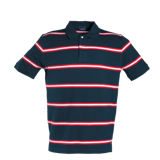 Unisex Stripped Polo Shirt - Blue