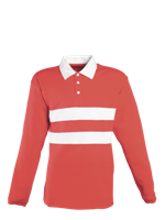 Unisex Polo Shirt Long Sleeve - Red