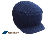 Military Knitted Peaked Beanie - Navy
