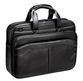 Polo Leather Travel Goods Slimline Laptop Briefcase - Black Polo Leather Travel Goods Slimline Laptop Briefcase - Black
