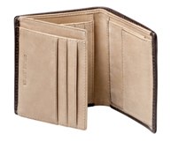 Polo Leather Smalls Billfold Extra Card Flap - Black Brown Polo Leather Smalls Billfold Extra Card Flap - Black Brown