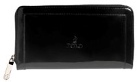 Polo Leather Handbags Zip Around Purse - Black Black/White Polo Leather Handbags Zip Around Purse - Black Black/White