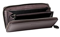Polo Leather Handbags Zip Around Purse - Bronze Black Plum Polo Leather Handbags Zip Around Purse - Bronze Black Plum