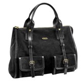 Polo Leather Handbags Large Double Pocket Shopper - Brown Bla Polo Leather Handbags Large Double Pocket Shopper - Brown Bla