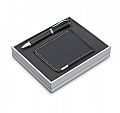 Ball pen & wallet set in aluminium gift box.