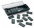 Domino game elegantly presented in plastic black case.