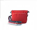 Shoulder bag with tricolour webbing.