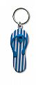 PVC flip flop key rings in bicolour stripes.