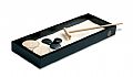 Zen set in wooden base with white sand, two glass candles, decor Zen set in wooden base with white sand, two glass candles, decor
