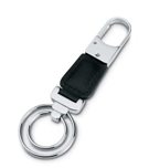 Double ring leather keyring
