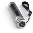 Solar powered torch with compass