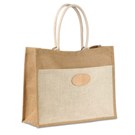 Two tone jute shopping bag