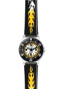 Clever Kids C/Kids Boys Yell/Black/Gray Fire Wrist Watch