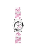 Clever Kids Girls White/Pink Love Stretchy Wrist Watch