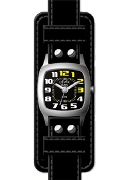 Clever Kids Boys Black Cuff & Dl Yellow Inse Wrist Watch