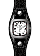 Clever Kids Boys Black Strp White Dl Sq Case Wrist Watch