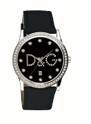 D & G Gloria D&G Ladies Black Lth Strap Wrist Watch D & G Gloria D&G Ladies Black Lth Strap Wrist Watch