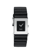D & G Cartridges Ladies Stl Black Lth Wrist Watch D & G Cartridges Ladies Stl Black Lth Wrist Watch