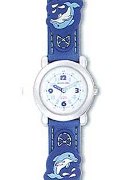 Jacques Farel Jf Grn Stitch & Dolphin Strap Wrist Watch