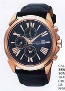 Pulsar Gents Chronograph Rose Gl Case Brn Str Wrist Watch Pulsar Gents Chronograph Rose Gl Case Brn Str Wrist Watch