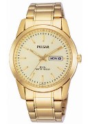 Pulsar Gents Gold Wr 100M Dress Wrist Watch Pulsar Gents Gold Wr 100M Dress Wrist Watch