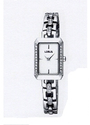 Lorus Ladies S/S Rect Glossy White Dial Wrist Watch Lorus Ladies S/S Rect Glossy White Dial Wrist Watch