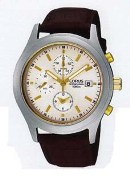Lorus Gents Ti 100M Chr Wht Dl Brn Lth Wrist Watch Lorus Gents Ti 100M Chr Wht Dl Brn Lth Wrist Watch