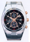 Lorus Gents Chronograph Rose 100M Black Dl Wrist Watch Lorus Gents Chronograph Rose 100M Black Dl Wrist Watch