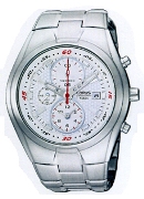 Lorus Gents Ss Rnd 100M White Chronograph Wrist Watch Lorus Gents Ss Rnd 100M White Chronograph Wrist Watch