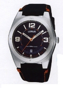 Lorus Gents S/S Black Lth Black Dial 50M Wrist Watch Lorus Gents S/S Black Lth Black Dial 50M Wrist Watch