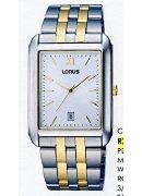 Lorus Gents Rect. 2/Tone Slv Dial Date Wrist Watch Lorus Gents Rect. 2/Tone Slv Dial Date Wrist Watch